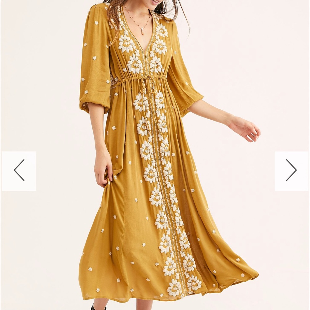 Gold Free People Fable dress